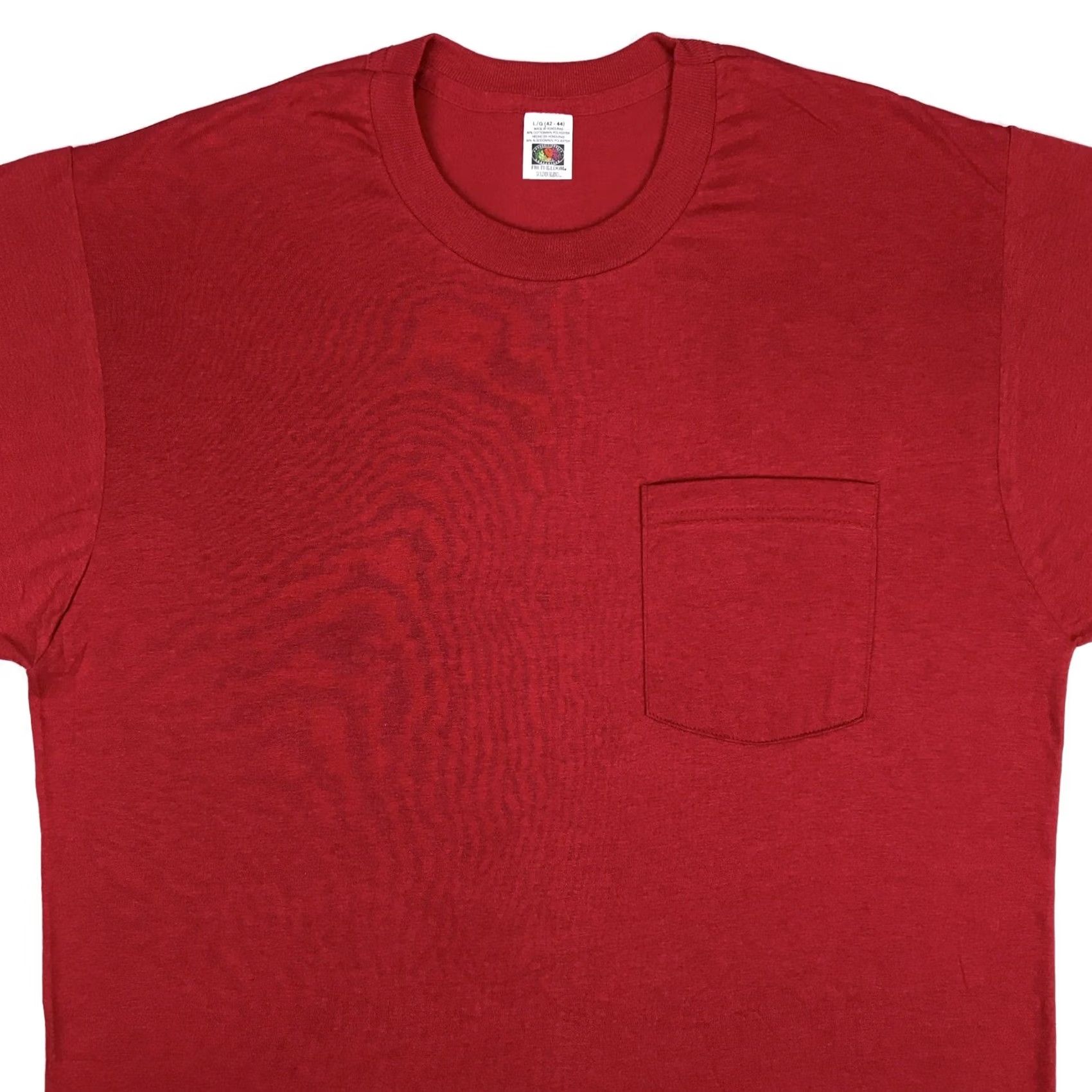 Fruit Of The Loom VINTAGE Fruit of the Loom T-Shirt Mens L Red 90s 80s Paper Thin NOS Burgund y Shirt Size US L / EU 52-54 / 3 - 5 Thumbnail