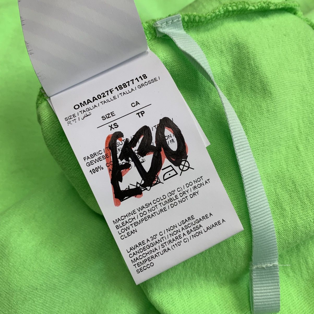 Off-White Off White XS Tee Empty Gallery Staff Green T-Shirt Virgil Size US XS / EU 42 / 0 - 10 Thumbnail