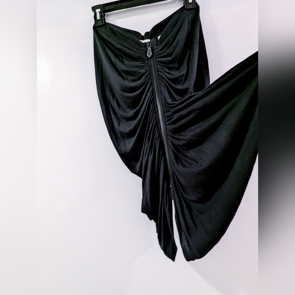 Burberry Burberry Black Gathered Zip Front Midi Skirt Size 27" / US 4 / IT 40 - 7 Thumbnail