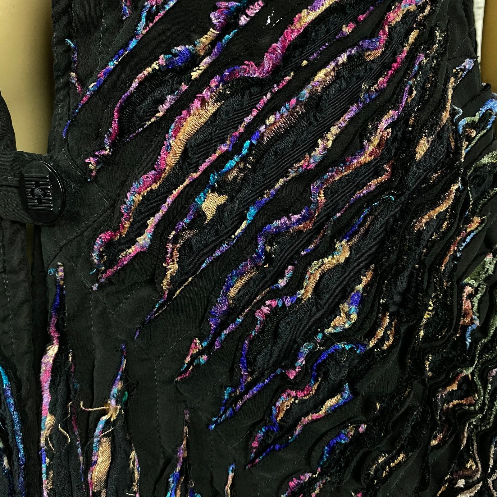 Other VTG Distressed Frayed Multicolor Fabric Stripe Vest LARGE XL Size XL / US 12-14 / IT 48-50 - 8 Thumbnail