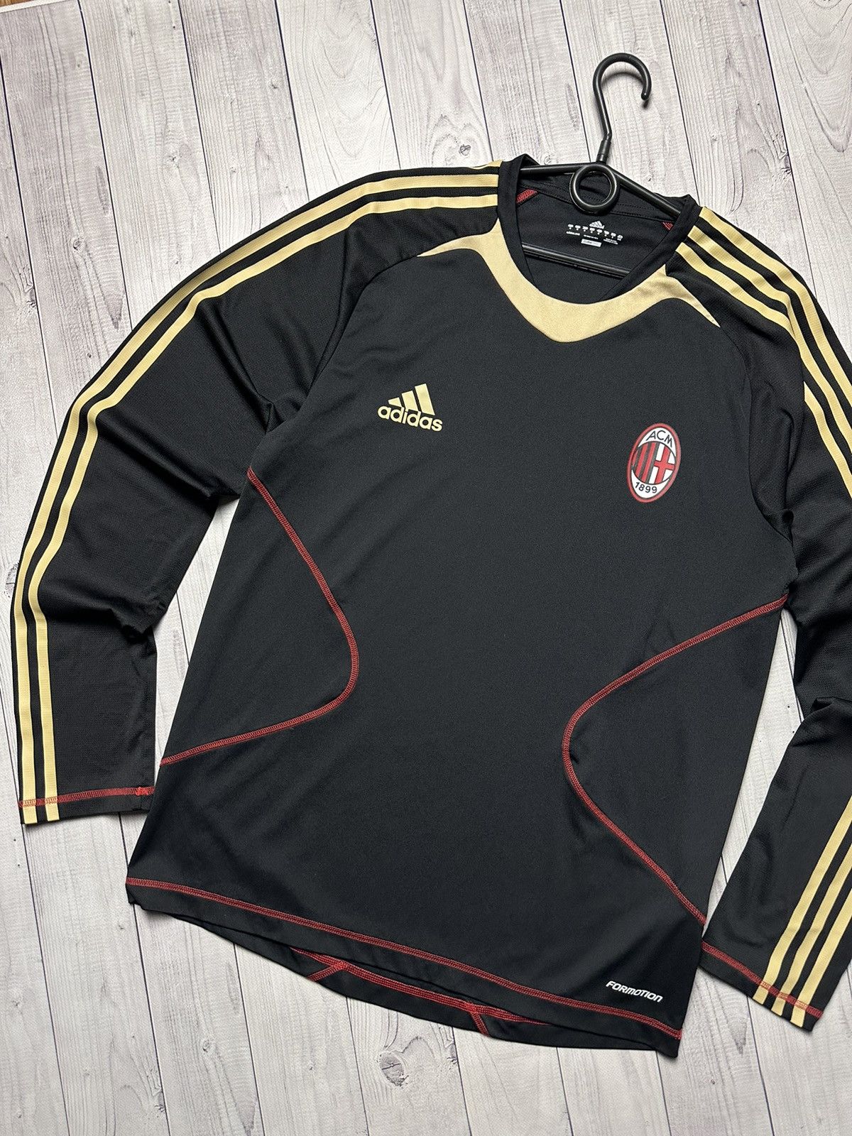 Adidas × Vintage Vintage AC Milan soccer sweatshirt size M striped Size US M / EU 48-50 / 2 - 2 Thumbnail