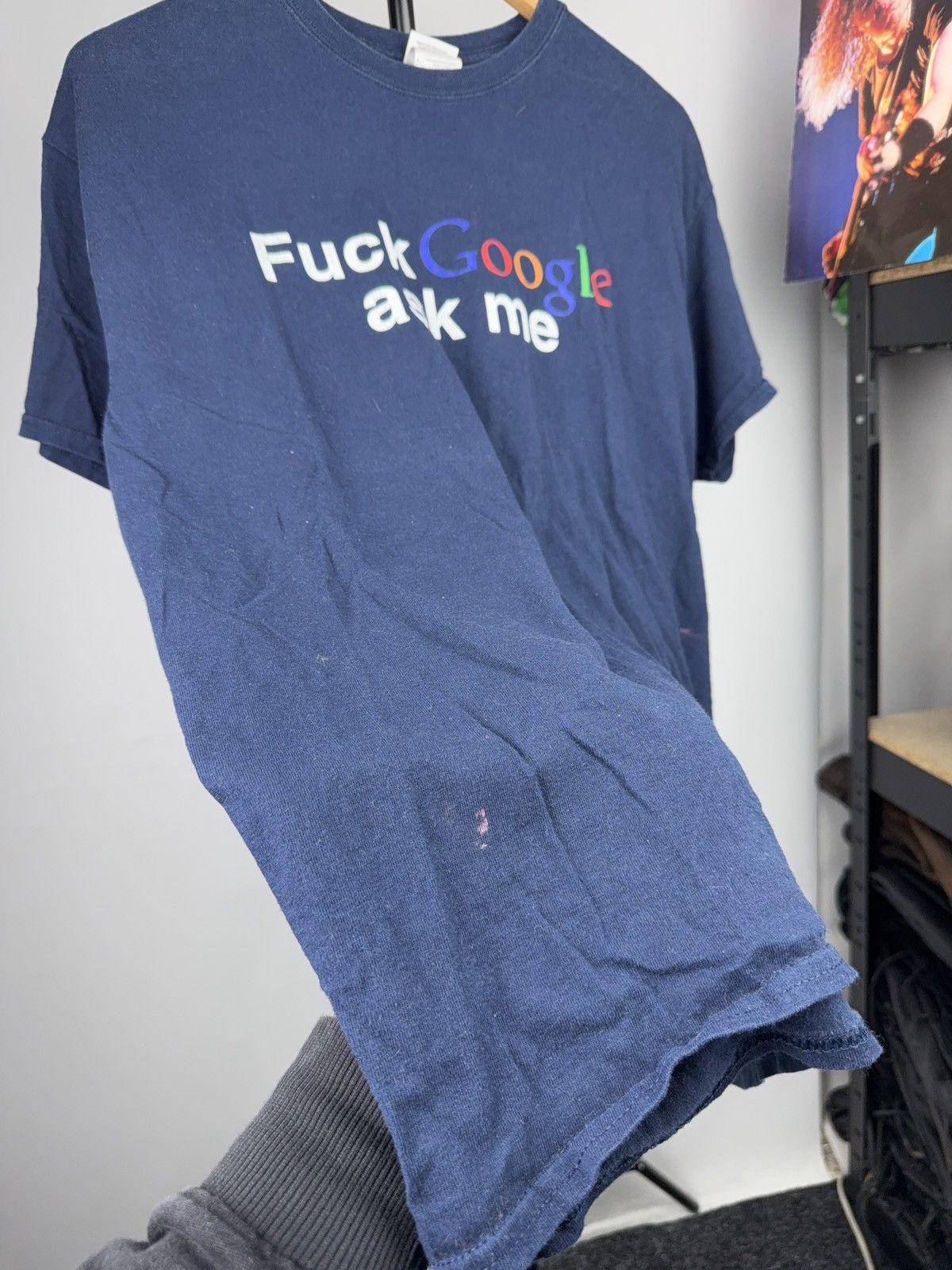 Vintage 00s Funny Humor Fuck Google Ask Me USA Graphic Logo Y2K Tee Size US L / EU 52-54 / 3 - 7 Thumbnail
