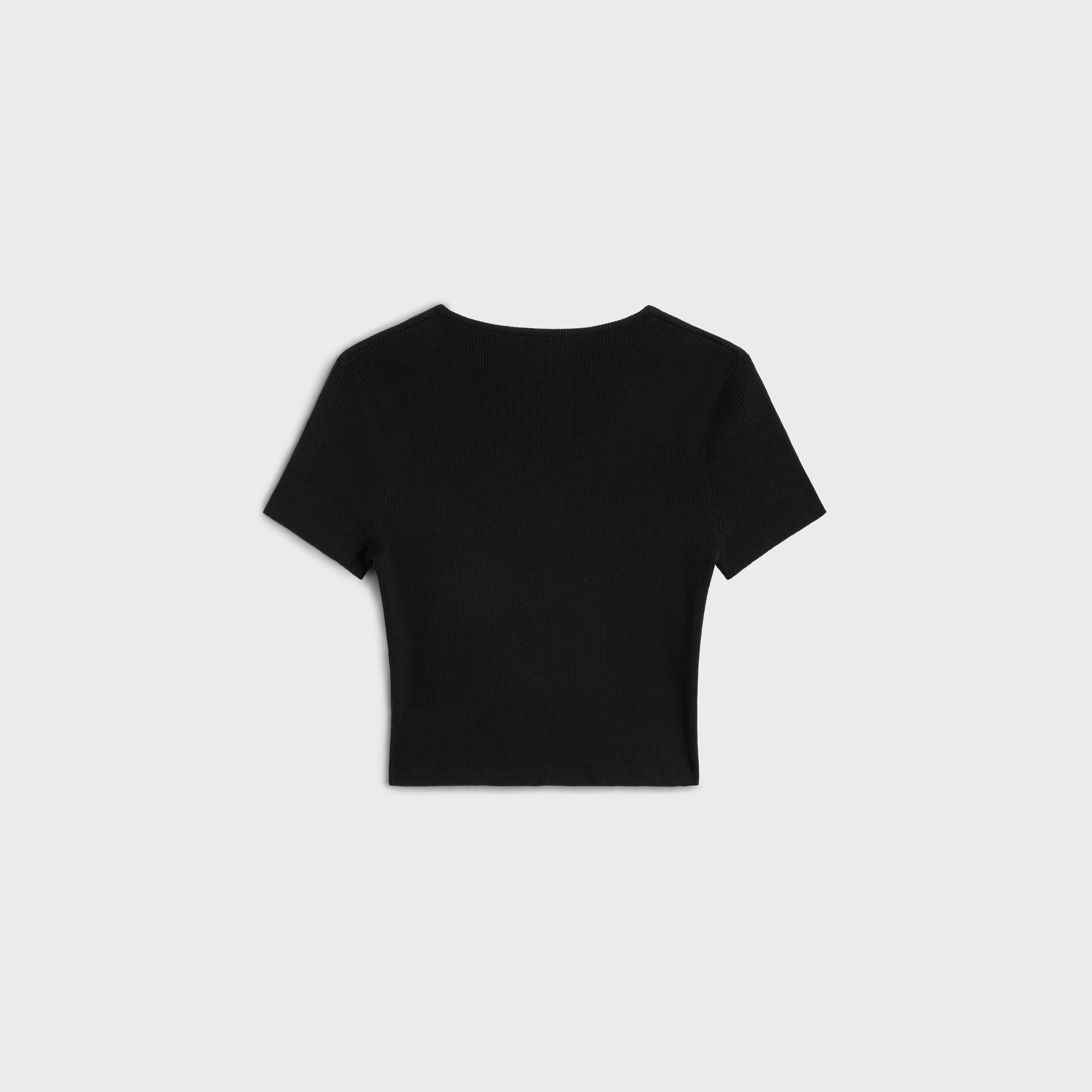Celine o1w1db10925 2AI7A898T Heart Crop Top in Black Size XS / US 0-2 / IT 36-38 - 2 Thumbnail