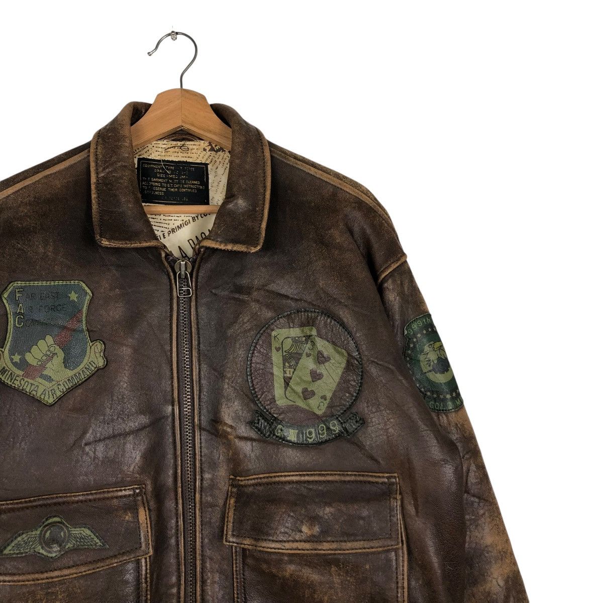 Vintage 🔥VINTAGE LEATHER JACKET AIR FORCE MILITARY BUZZ RICKSONS Size US M / EU 48-50 / 2 - 8 Thumbnail