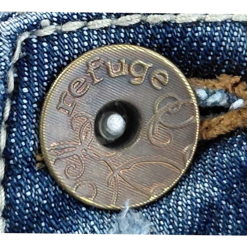 Vintage Refuge Uge Knockout Skinny Boot Jeans Blue Solid Denim Women Size 6 Size 28" / US 6 / IT 42 - 3 Thumbnail