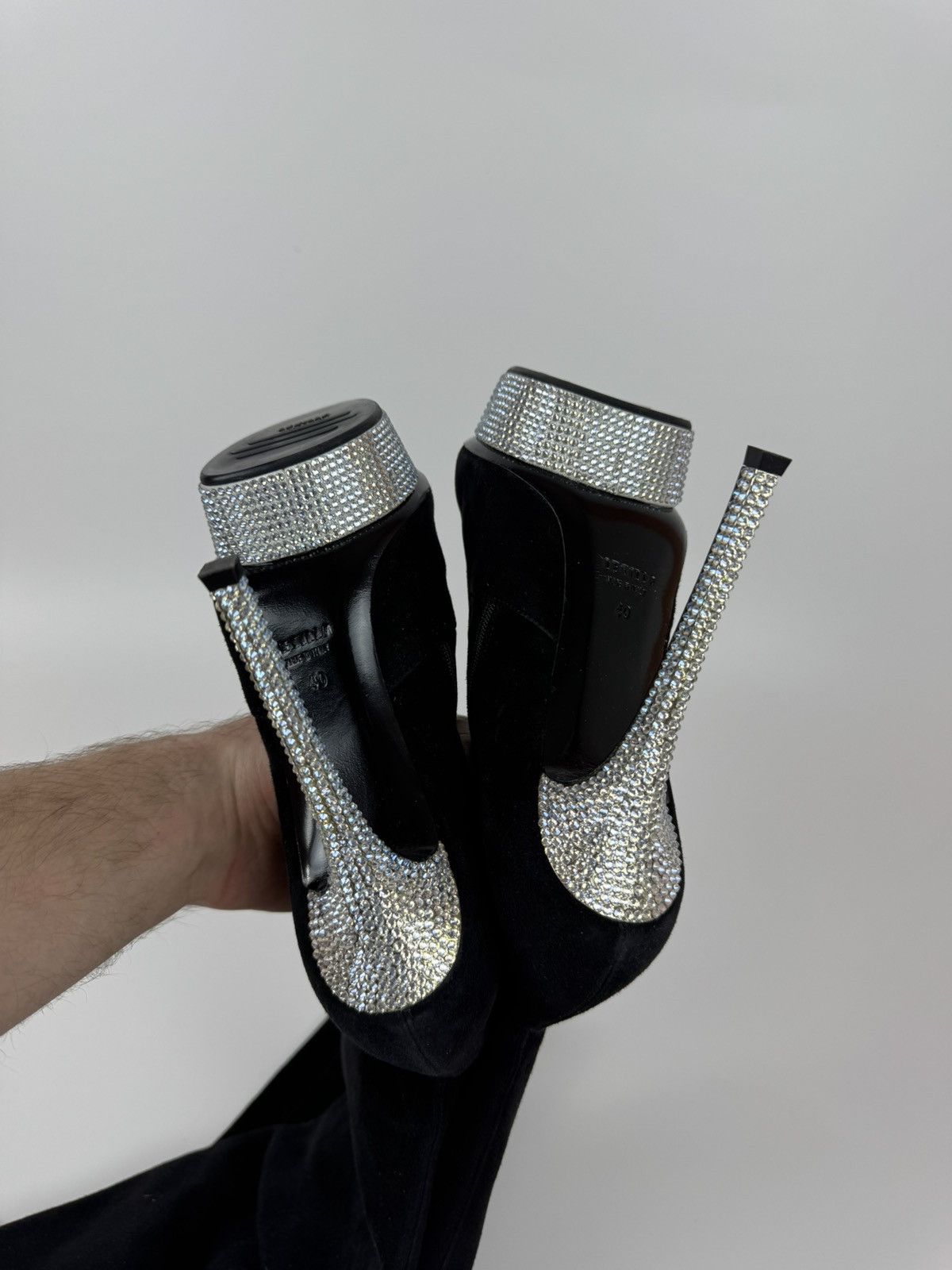 Le Silla LE SILLA HIGH HEEL BLACK SUEDE OVER THE KNEE Crystal BOOTs Size US 10 / IT 40 - 6 Thumbnail