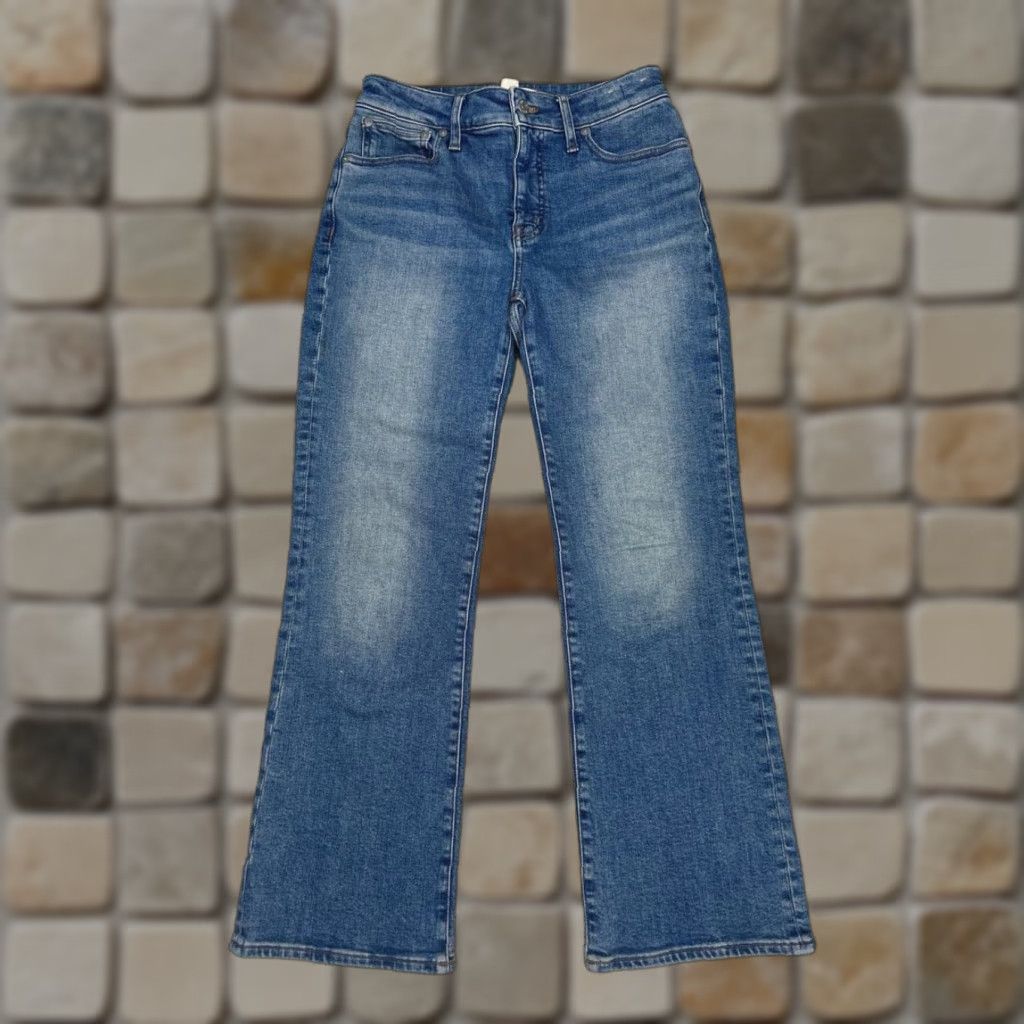 Madewell Madewell Jeans Women 27 Blue Denim Cotton Cropped Boot Cut Straight Leg 26x27 City Preppy 5-Pocket Womens Size 27" / US 4 / IT 40 - 1 Thumbnail