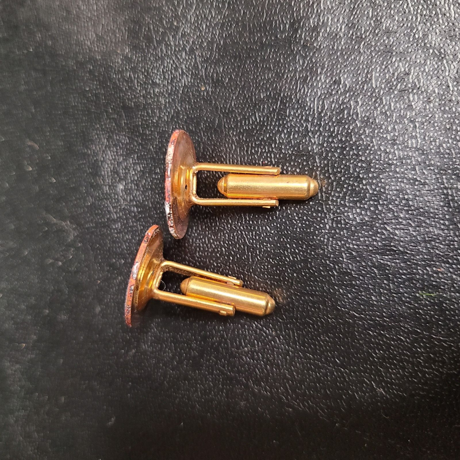 Vintage Vintage mid-century striped brown marbled resin cufflinks Size ONE SIZE - 3 Thumbnail