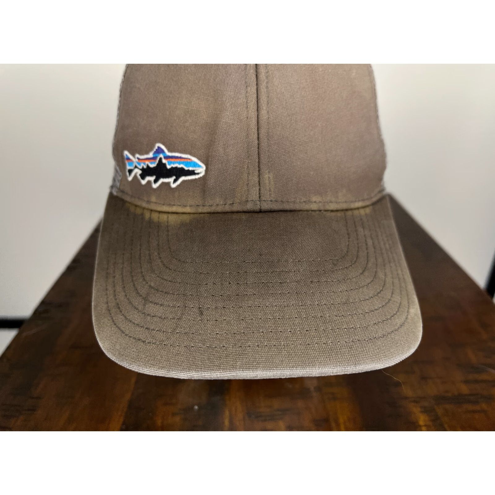 Patagonia Patagonia Trucker Hat Cap One Size Adult Brown Gray Embroidered Trout Sports Fish Casual Military Style 90s Mens Size ONE SIZE - 4 Thumbnail