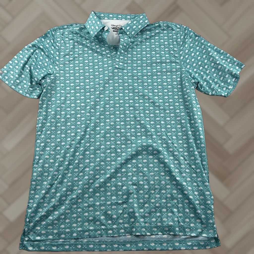 Sanctuary Straight Down Sanctuary Short Sleeve Polo Shirt Mens M Teal Shirt Size US M / EU 48-50 / 2 - 1 Thumbnail