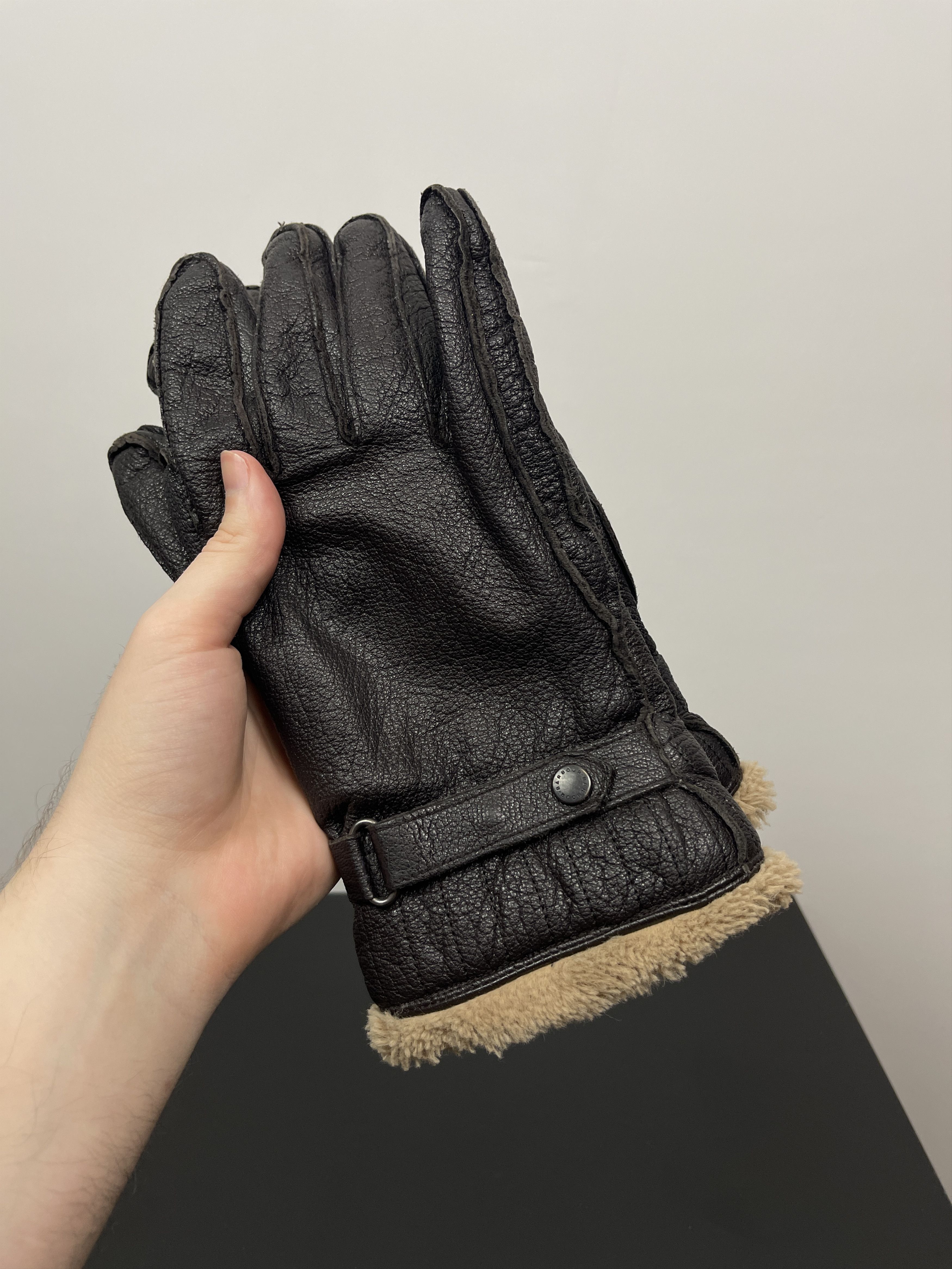 Barbour Barbour leather gloves XL black Textured Size ONE SIZE - 6 Thumbnail