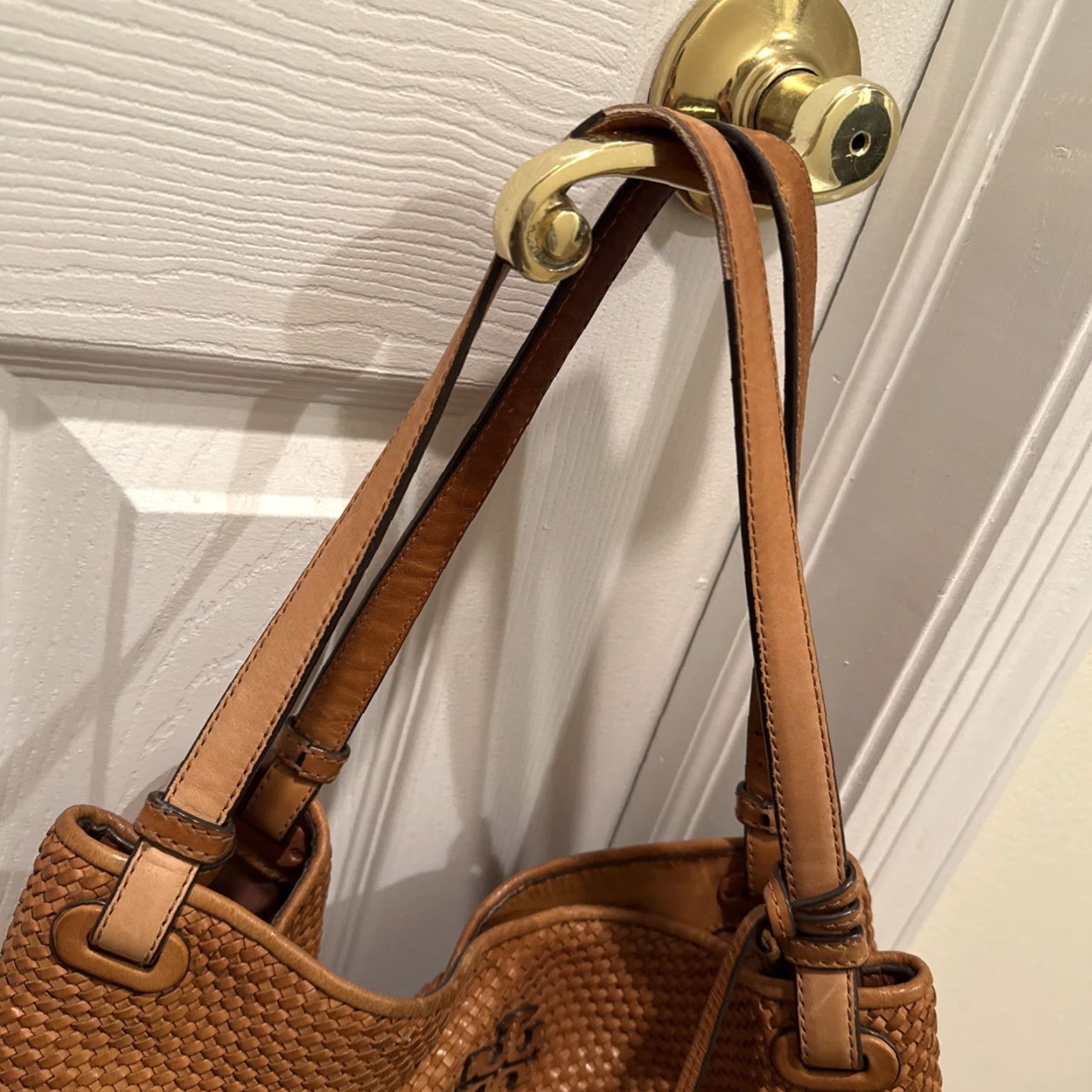 Tory Burch Tory Burch Tote Women Woven Leather Handbag Tan Brown Thea Classic Size ONE SIZE - 4 Thumbnail