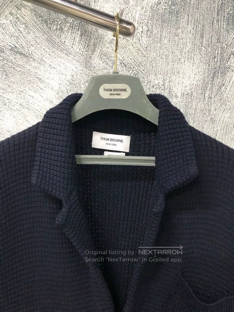 Thom Browne Thom Browne Buttoned Knit Cardigan Sweater - Dark Blue Size US S / EU 44-46 / 1 - 3 Thumbnail