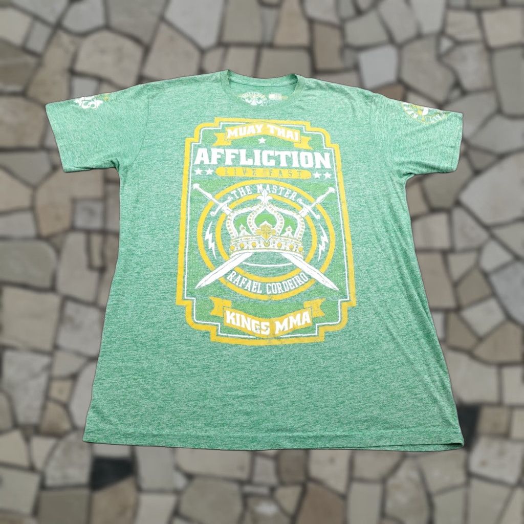 Affliction Affliction Shirt Mens 2XL Green Muay Thai Rafael Cordeiro Kings MMA Martial Arts Shirt Size US XXL / EU 58 / 5 - 1 Thumbnail