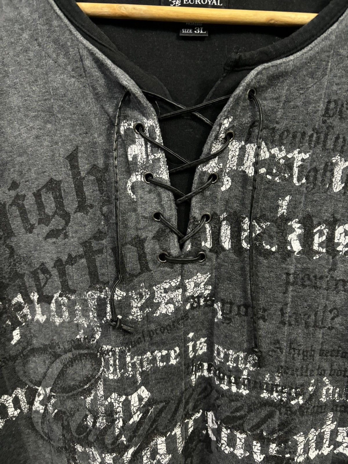 If Six Was Nine Vintage Japanese Brand Poem Lace Up Long Sleeve Punk T-shirt Size US L / EU 52-54 / 3 - 6 Thumbnail
