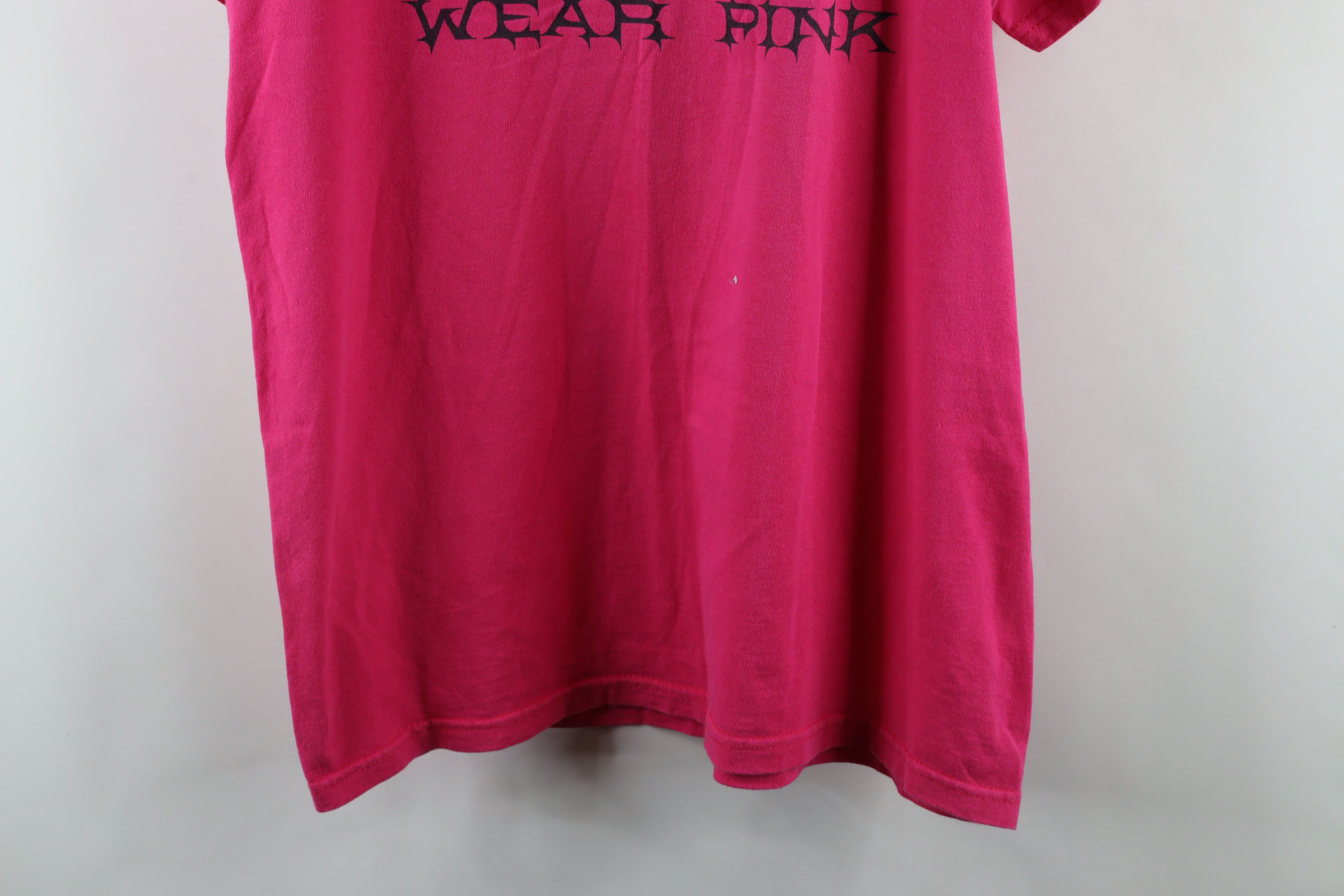 Vintage Vintage 90s Hockey Players Wear Pink Shot Sleeve T-Shirt Size US L / EU 52-54 / 3 - 3 Thumbnail