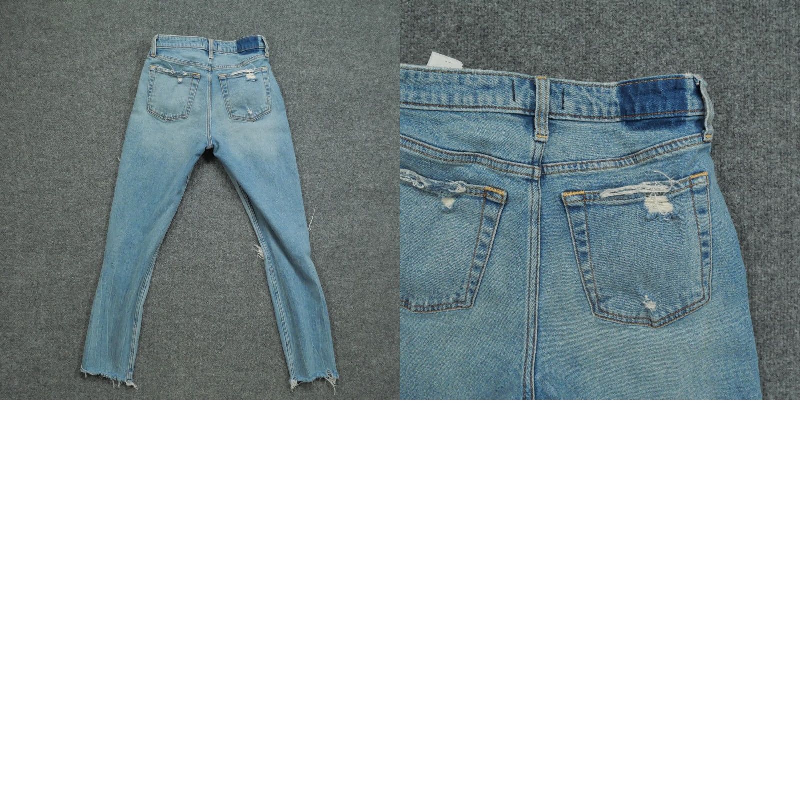 Abercrombie & Fitch Abercrombie & Fitch Jeans Womens 27 High Rise Slim Distressed Crop Blue Cotton Blend Denim Pockets Stretch 4R Regular Skinny Size 27" / US 4 / IT 40 - 9 Thumbnail