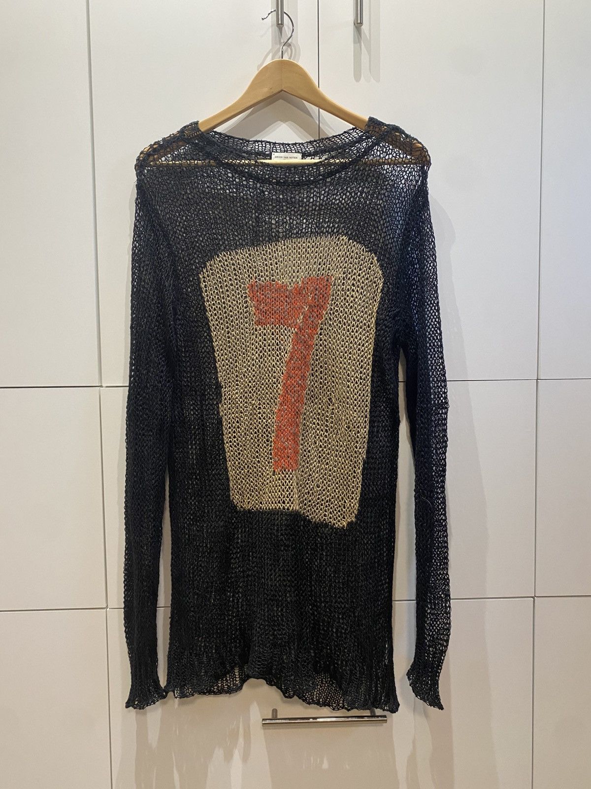 Dries Van Noten Dries Van Noten - Archive, Open Gauge, Distressed Knit Size US L / EU 52-54 / 3 - 1 Thumbnail