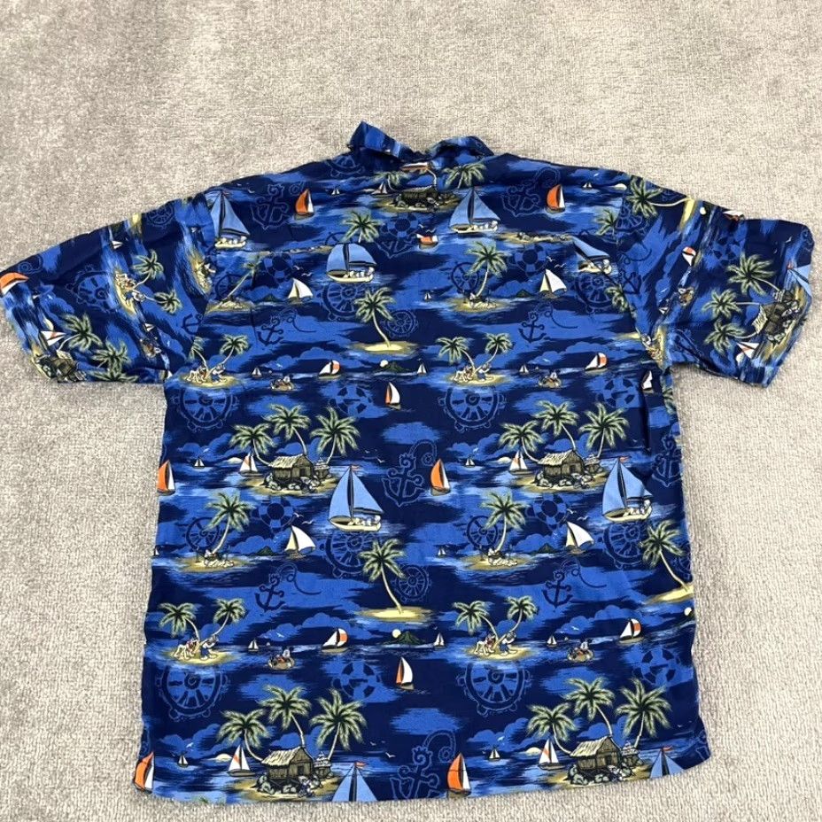 Disney VINTAGE Disney Hawaiian Shirt Men Medium Blue Floral Mickey Daffy Casual Summer Spring Fall Winter Size US M / EU 48-50 / 2 - 6 Thumbnail