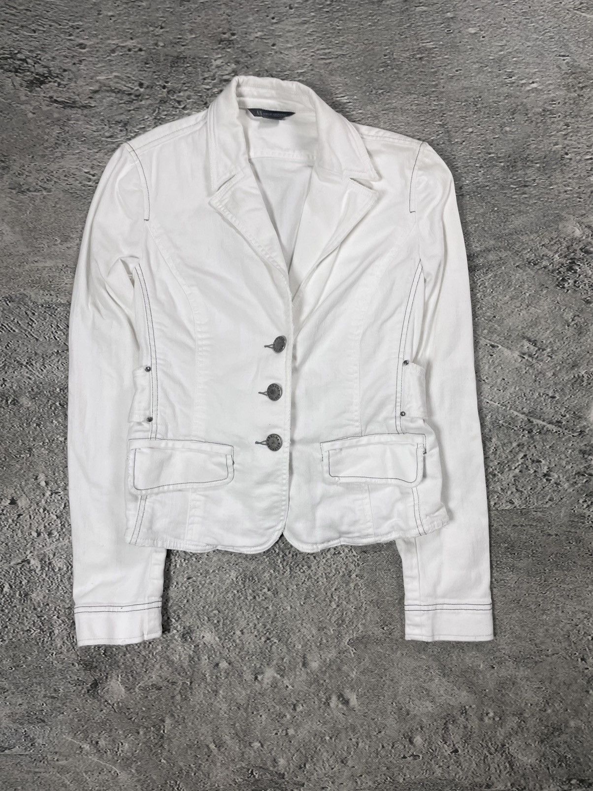 Armani Armani Exchange denim jacket avant garde white Y2K Size M / US 6-8 / IT 42-44 - 1 Thumbnail