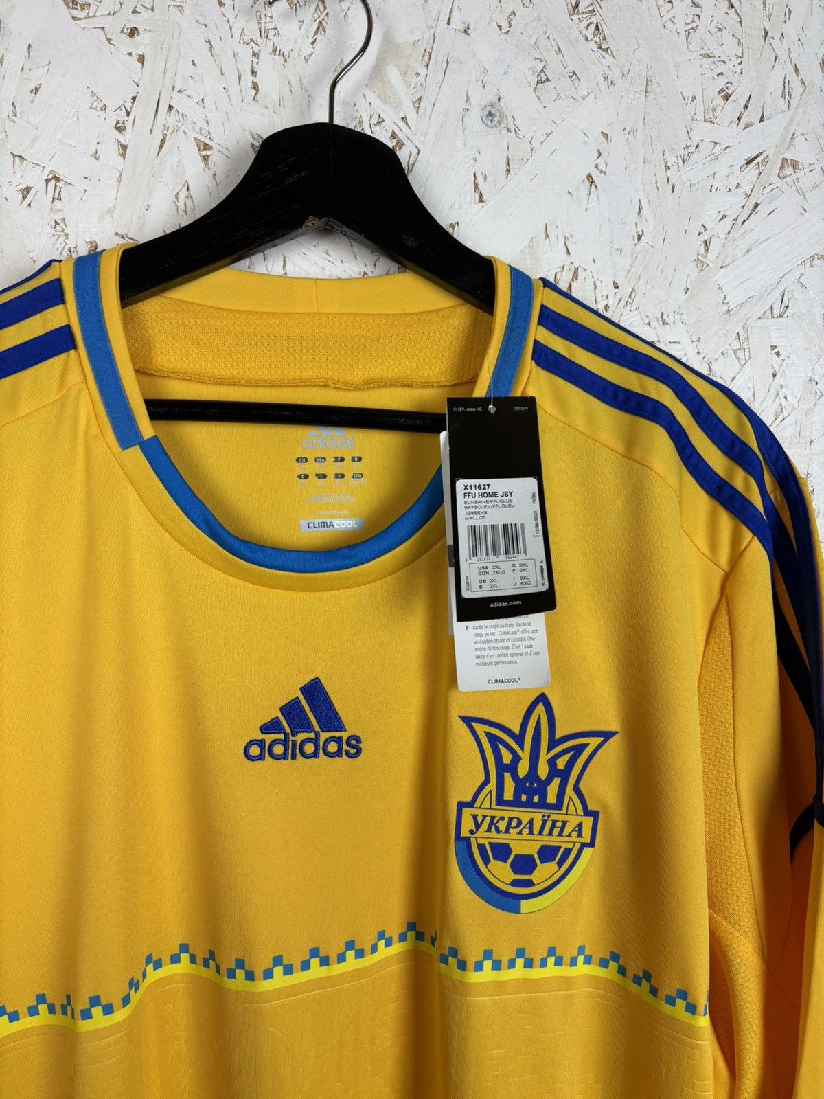 Adidas NWT Adidas Ukraine 2012 Home Kit Soccer Football Jersey XXL Size US XXL / EU 58 / 5 - 2 Thumbnail
