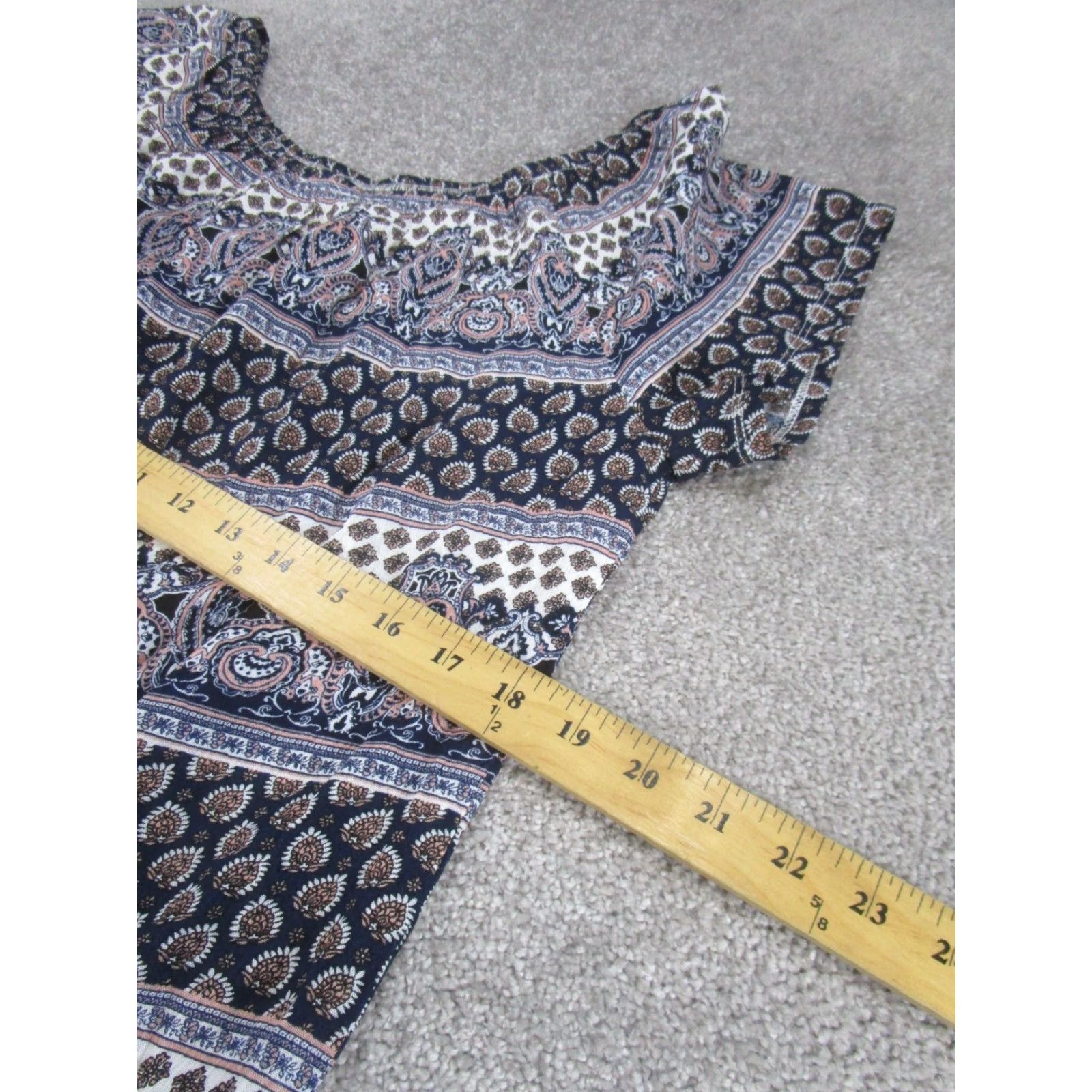 Vintage VINTAGE Abbeline Mini Dress Womens XS Blue Paisley Short Sleeved Size 26" / US 2 / IT 38 - 5 Thumbnail