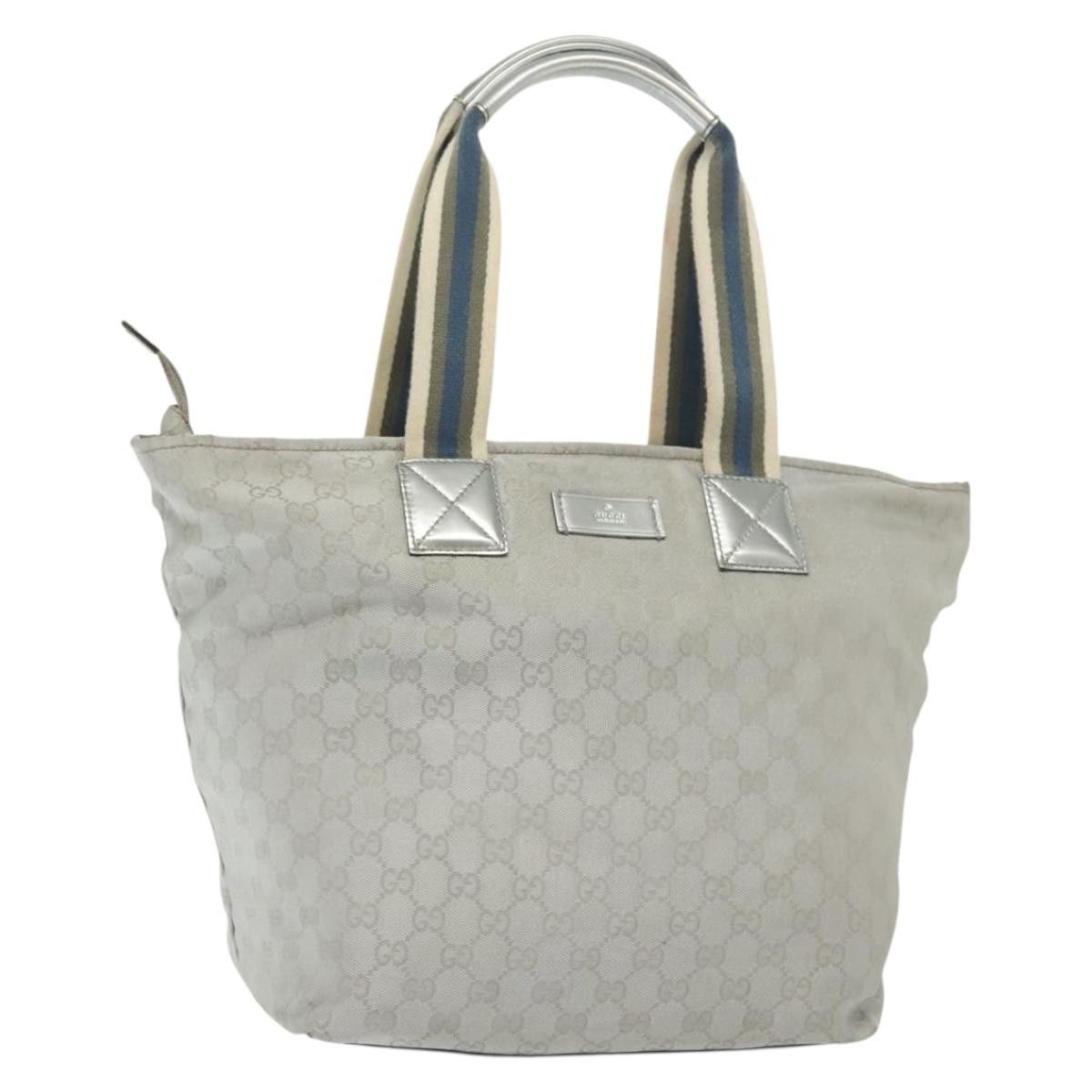 Gucci GUCCI GG Canvas Tote Bag Silver Size ONE SIZE - 1 Thumbnail