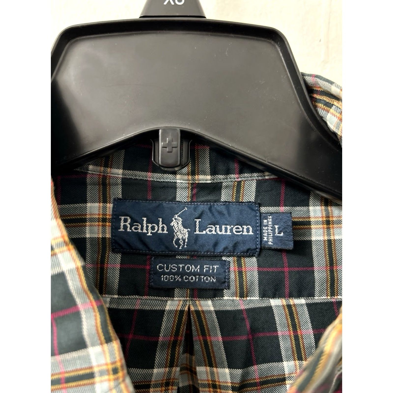 Ralph Lauren VINTAGE Ralph Lauren Shirt Mens L Black Plaid Button-Down Long Sleeve Custom Fit Size US L / EU 52-54 / 3 - 6 Thumbnail