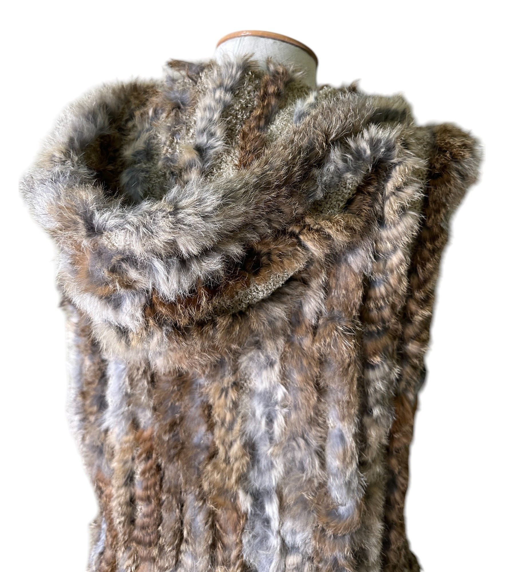 Designer Haust Vest Hoodie Rabbit Fur Size M / US 6-8 / IT 42-44 - 5 Thumbnail