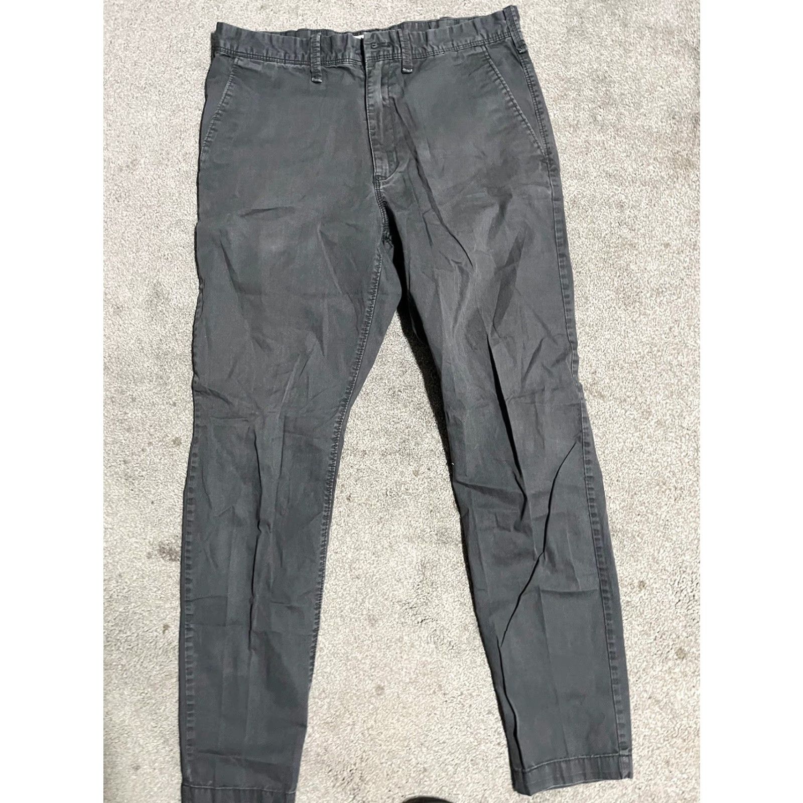 Express Express Slim Fit Chino Pants Mens 30x32 Flat Front Cotton Knit Gray 90s Chino Style Slacks Pants Size US 30 / EU 46 - 2 Thumbnail