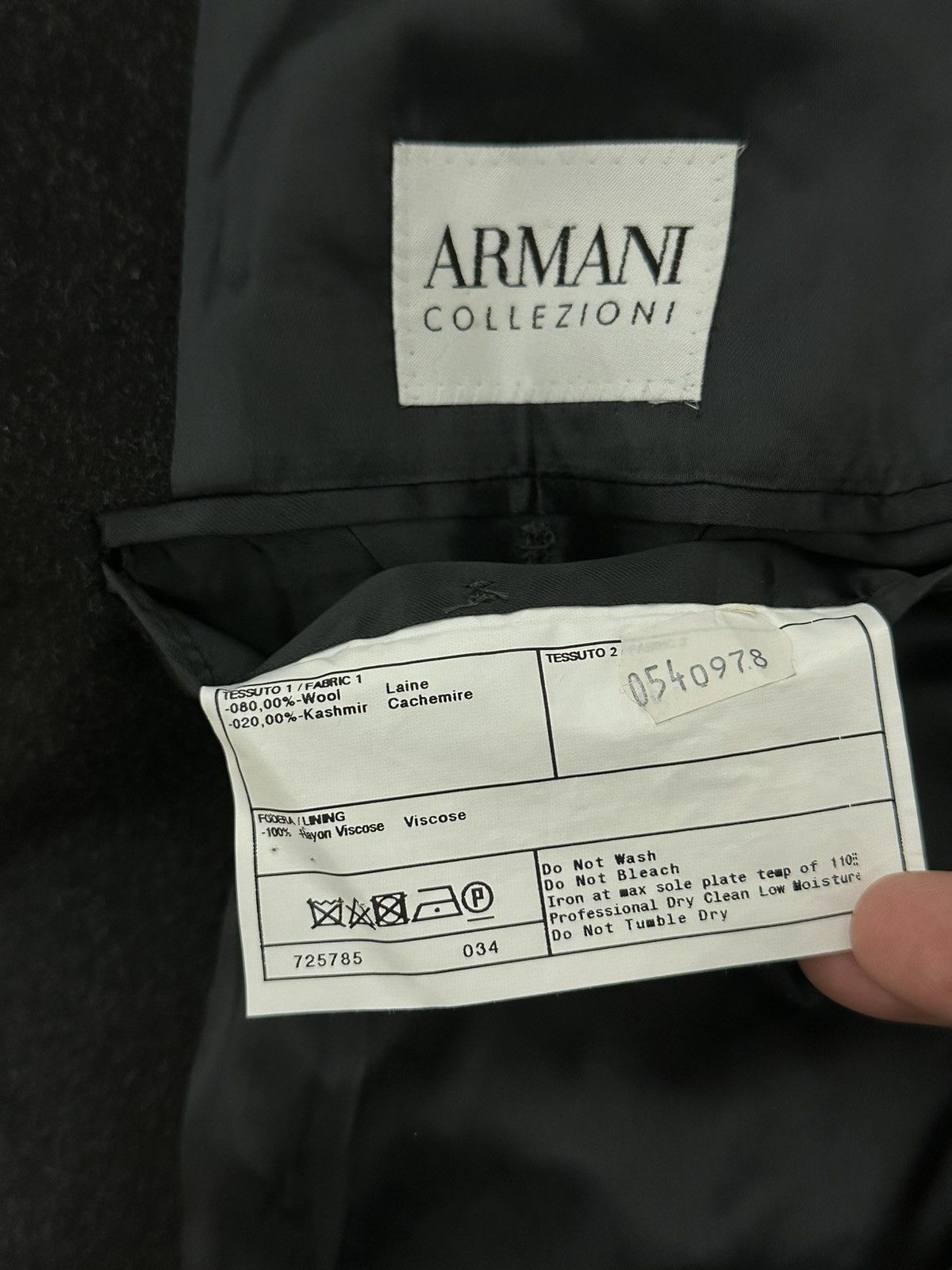 Armani Collezioni Men’s Gray Wool Coat Size L