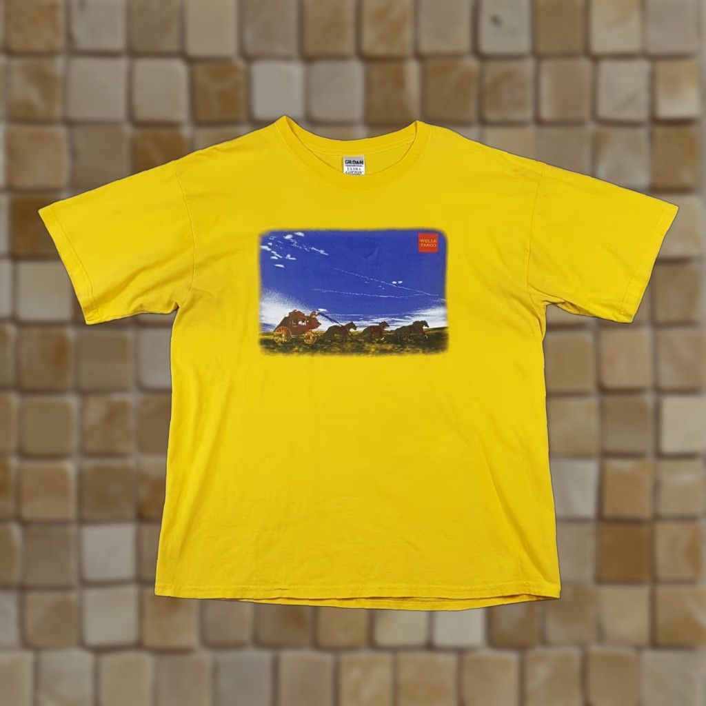Gildan Vintage Wells Fargo Western Horse & Buggy Men's XL Cowboy T Shirt Southwestern Size US XL / EU 56 / 4 - 1 Thumbnail