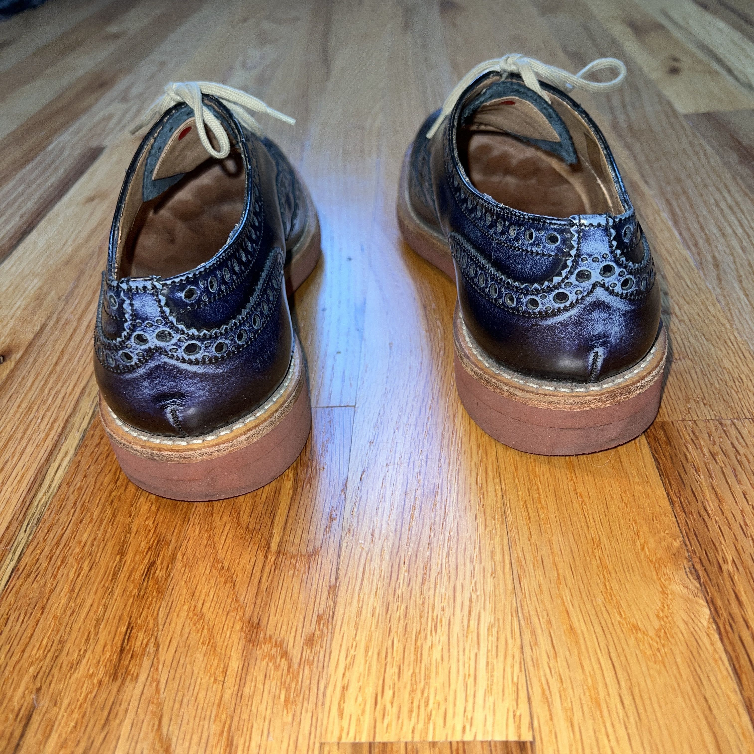 Church's CHURCH'S DOWNISH NAVY FUME RUBBED LEATHER RUBBER SOLE SIZE 8 Size US 8 / EU 41 - 4 Thumbnail