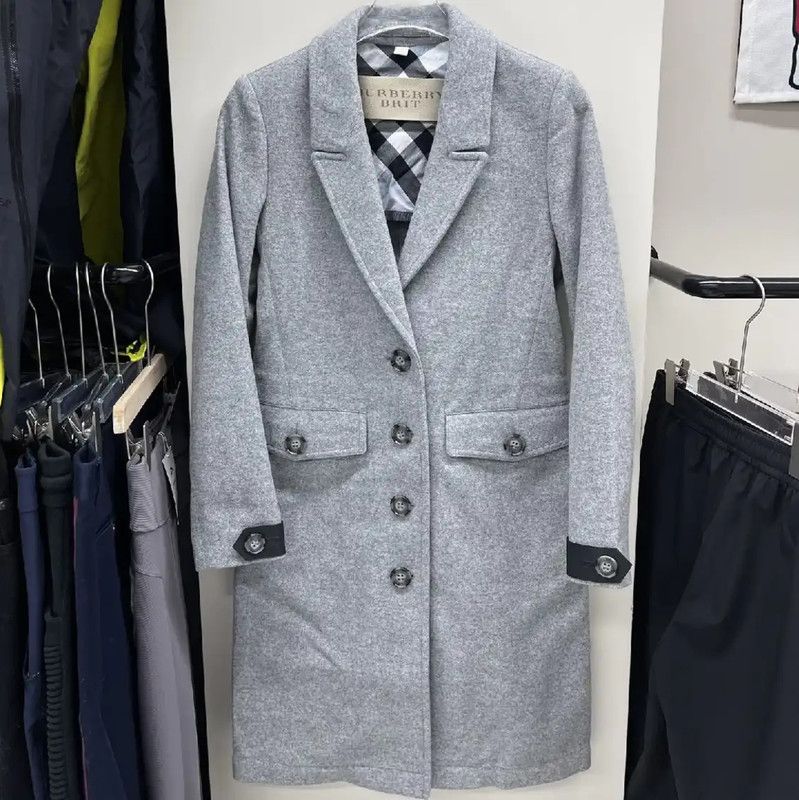 Burberry Burberry Gray Multicolor Women's Coat Size M / US 6-8 / IT 42-44 - 1 Thumbnail