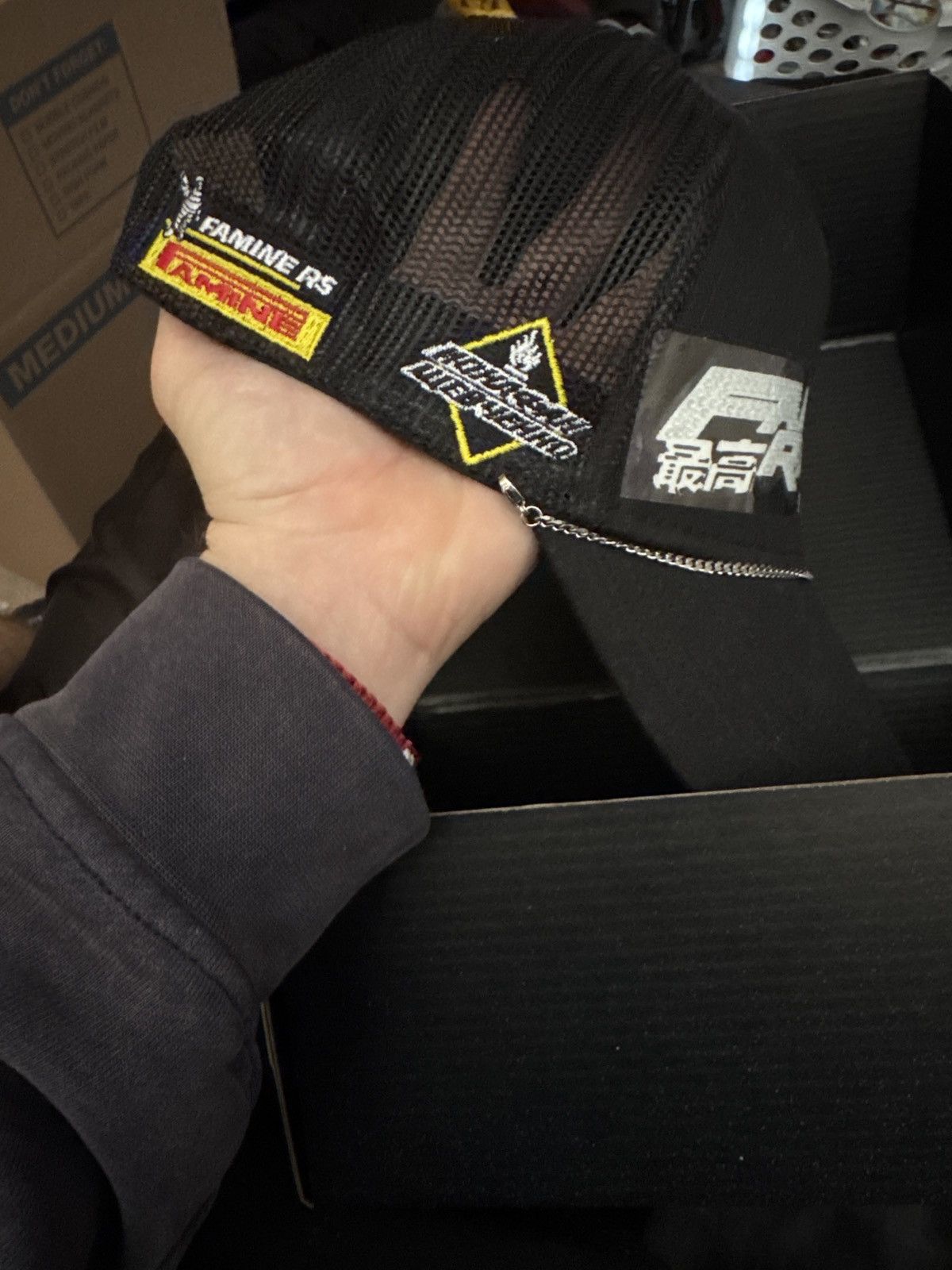 Designer FAMINE BLACK RACER CAP Size ONE SIZE - 3 Thumbnail