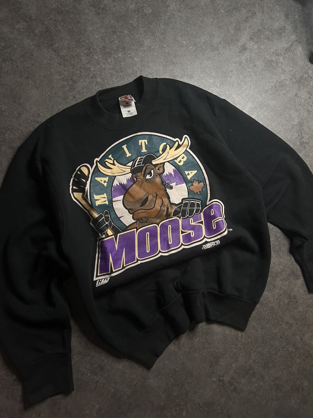 Fruit Of The Loom Vintage sweatshirt Moose 90s Size US M / EU 48-50 / 2 - 2 Thumbnail