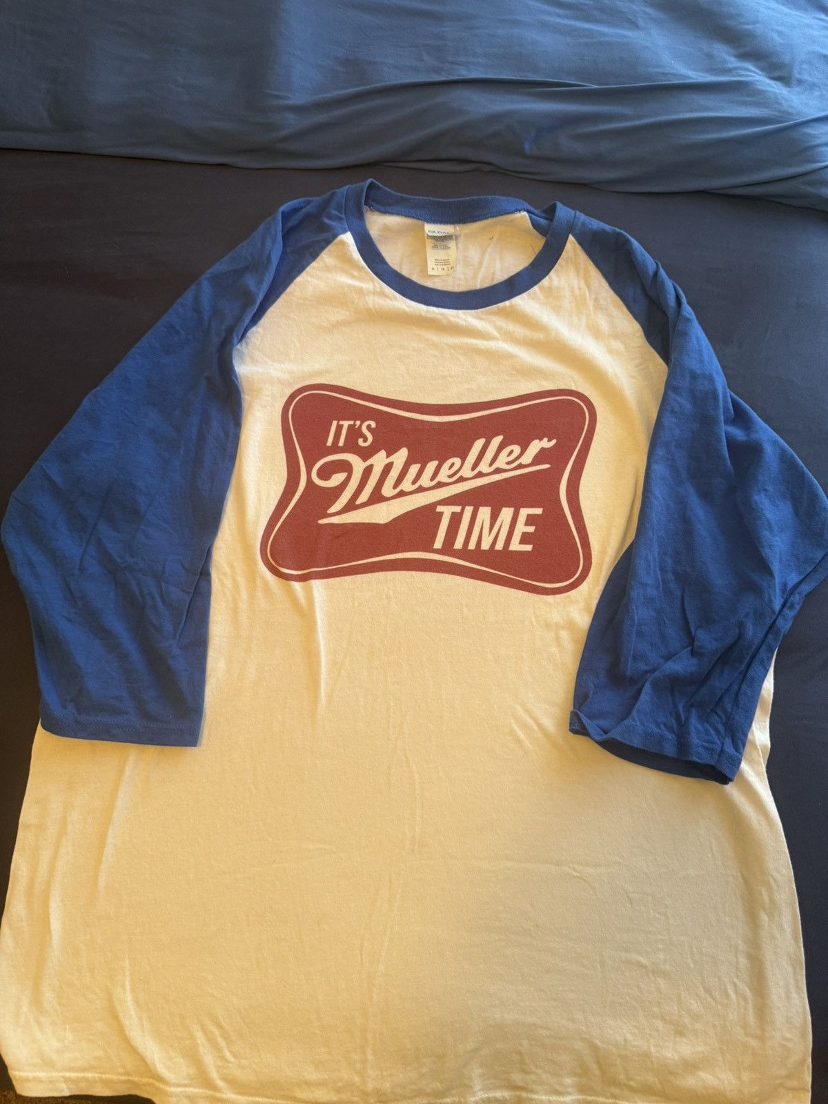 Gildan Its Mueller Time - tee - baseball style sleeves XL Size US XL / EU 56 / 4 - 1 Thumbnail