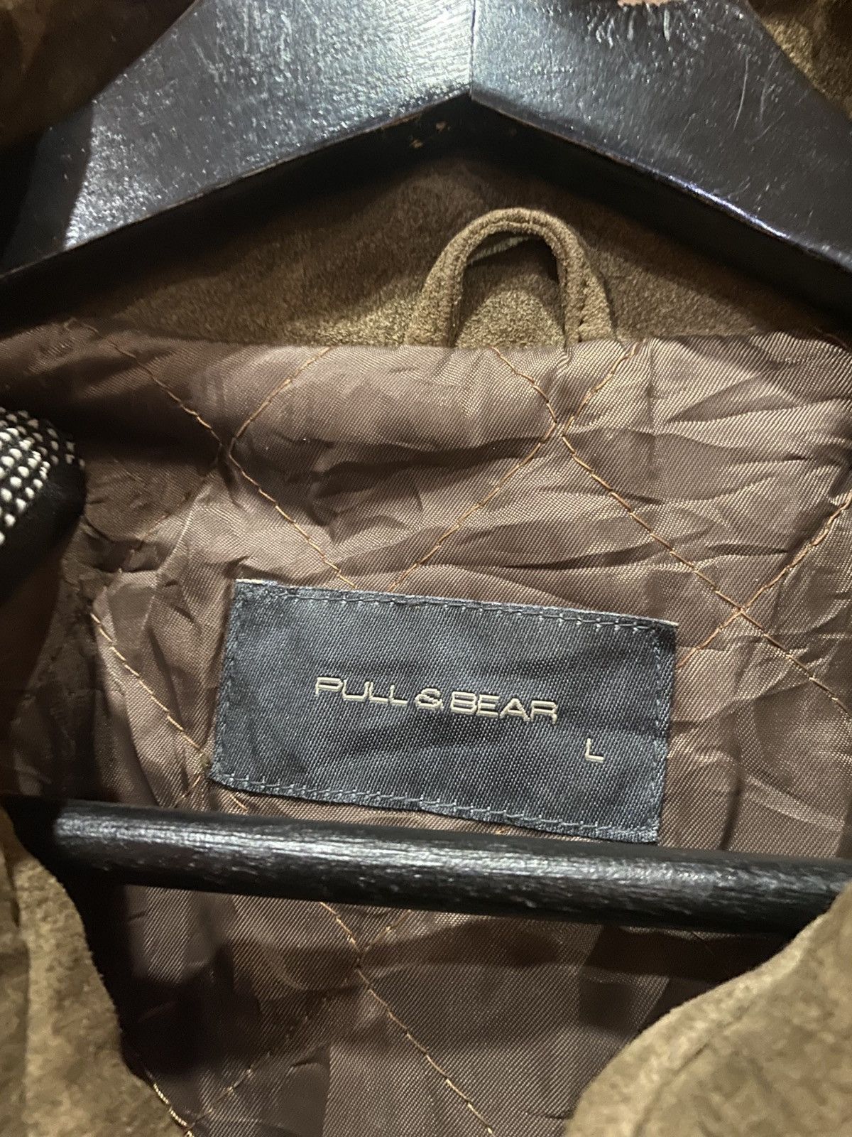 Pull & Bear Vintage Pull & Bear Olive Green Suede Leather Jacket Size US L / EU 52-54 / 3 - 6 Thumbnail