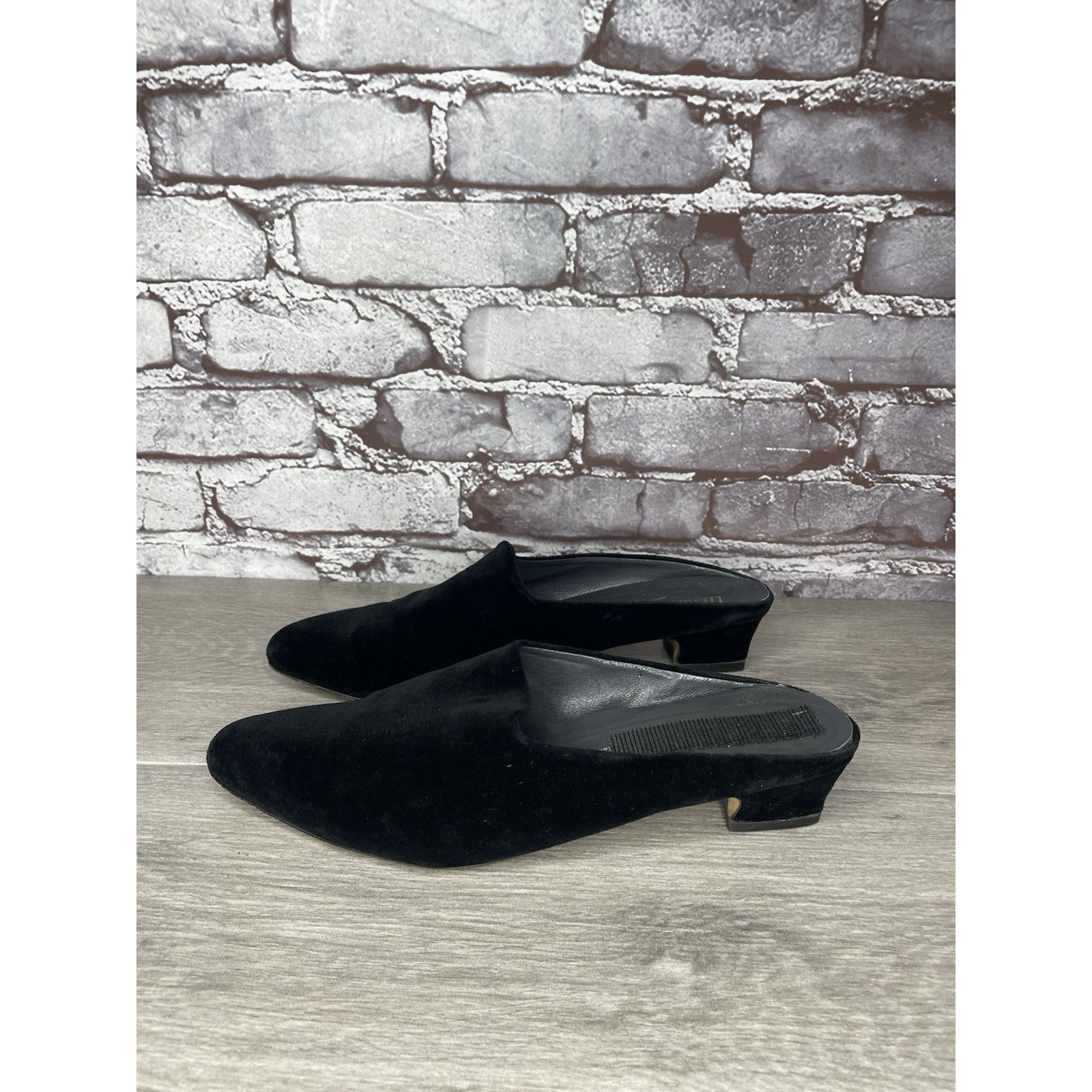 Umbro Umberto Mari Black Suede Leather Slip On Heel Mules Shoes Wo Size US 10 / IT 40 - 10 Thumbnail