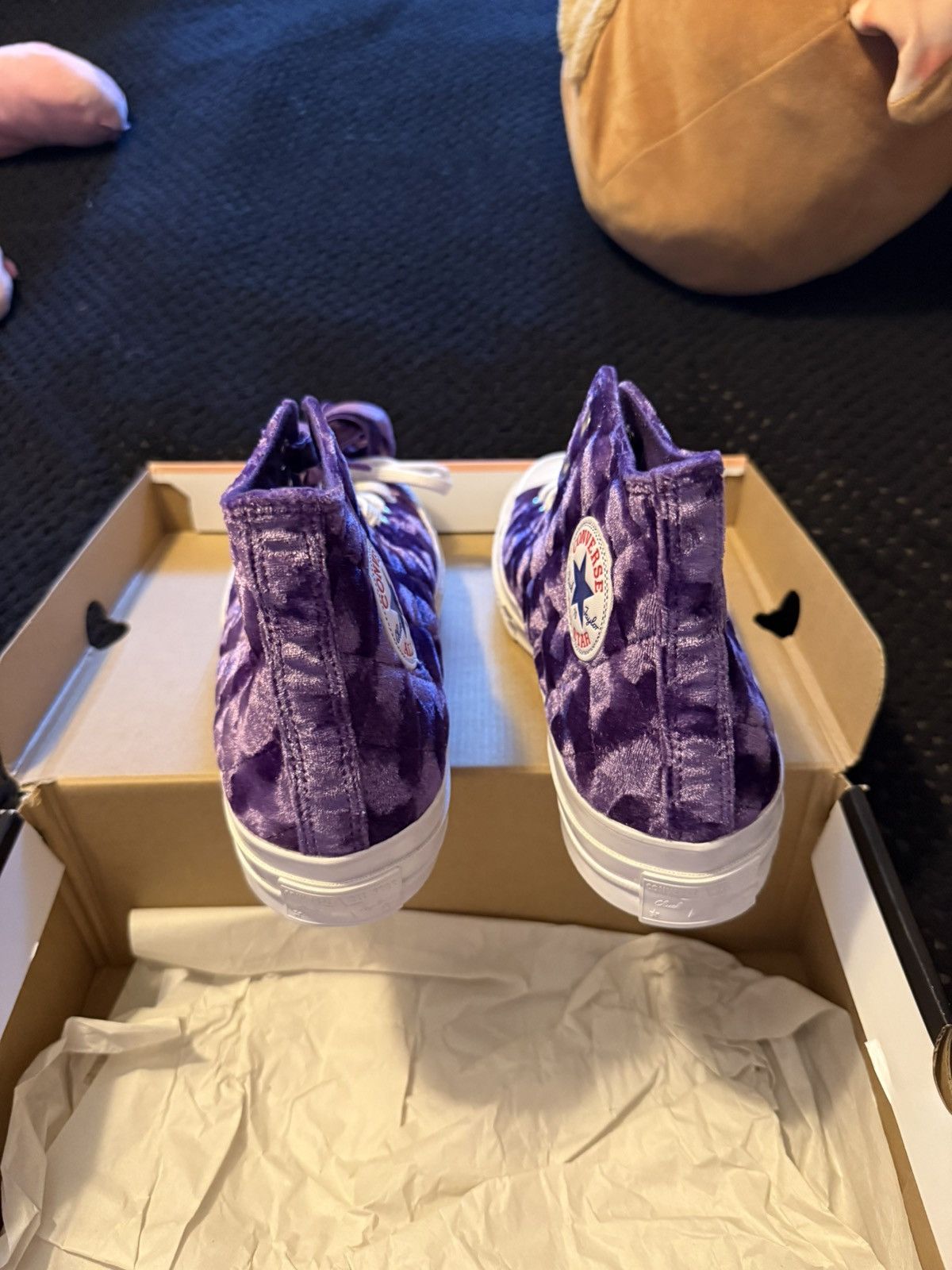 Converse × Golf le Fleur DEADSTOCK Chuck 70 High Purple Quilted Velvet Size US 10.5 / EU 43-44 - 4 Thumbnail