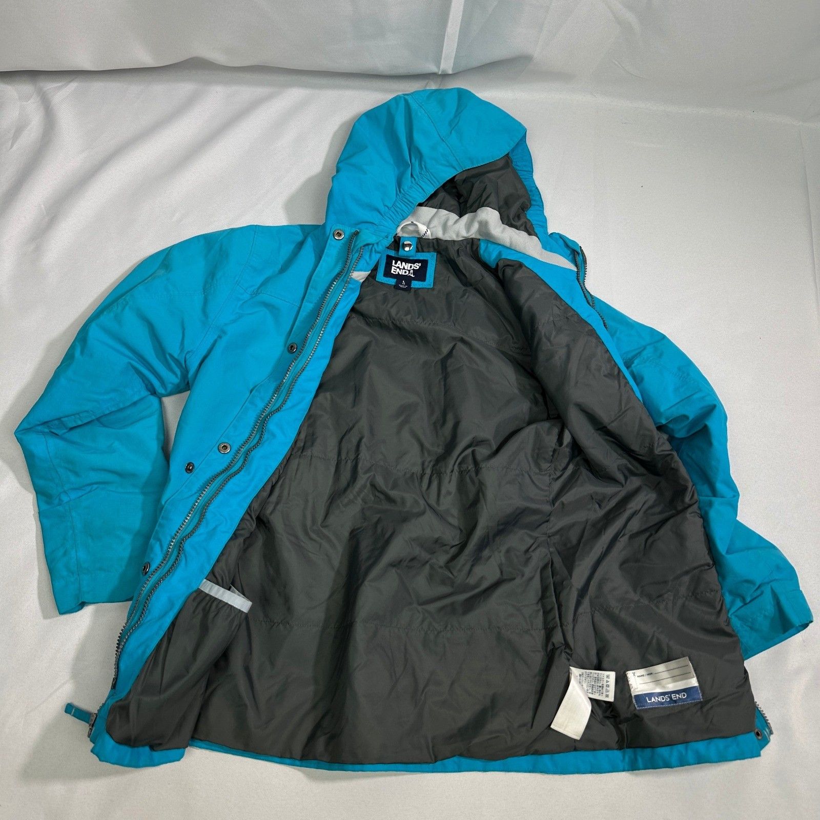 Lands' End Lands' End Girls Size 14 Waterproof Hooded Parka Jacket Size XS / US 0-2 / IT 36-38 - 4 Thumbnail