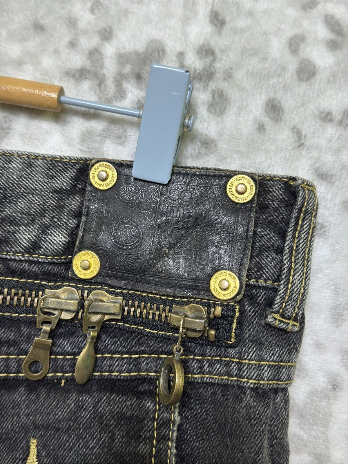 semanticdesign Vintage Semantic Design Flare Washed Denim Zipper Jeans Size US 32 / EU 48 - 14 Thumbnail