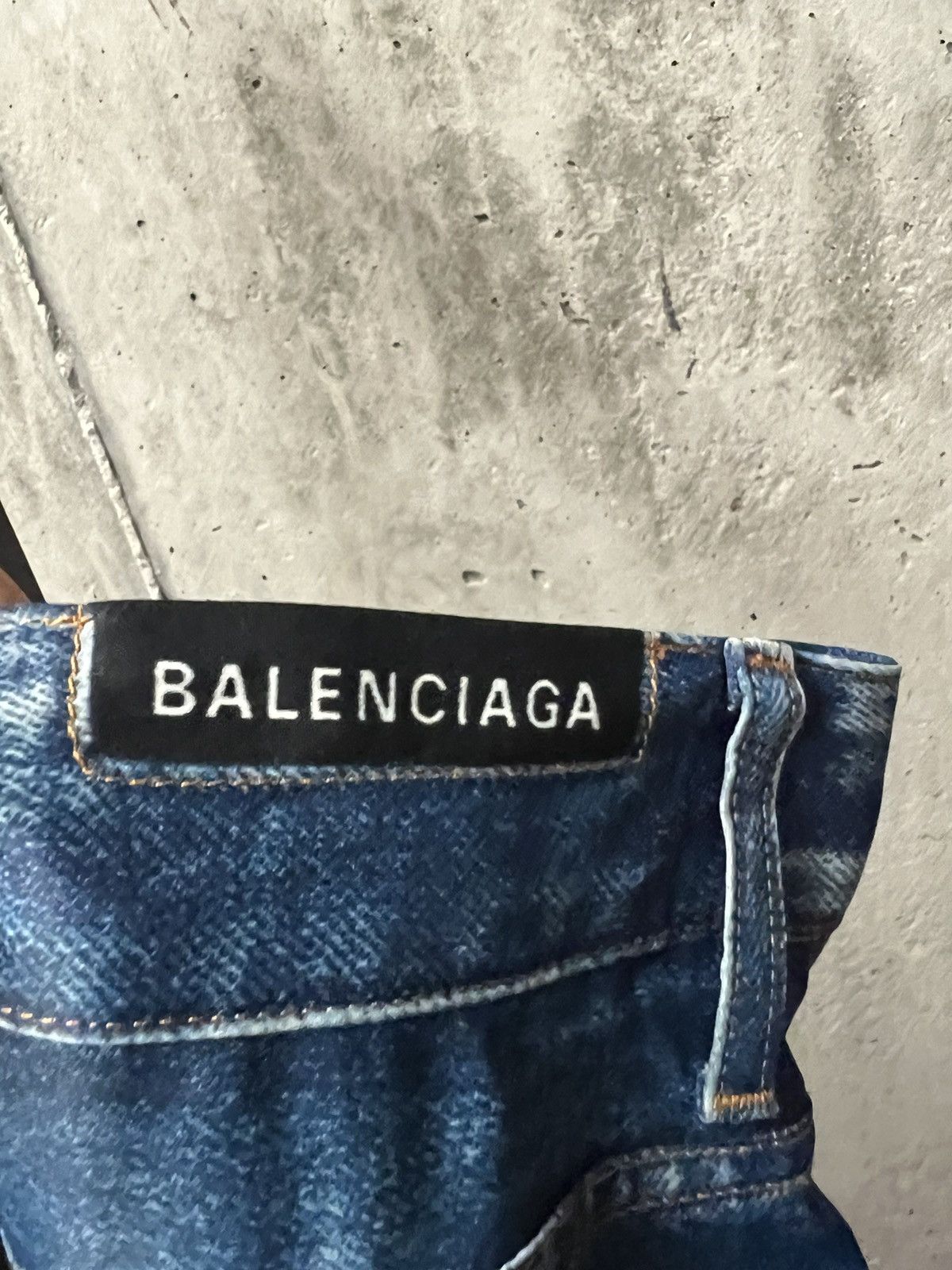 Balenciaga Balenciaga SS19 Baggy Satin Trompe L’oeil “Jeans” Size US 33 - 3 Thumbnail