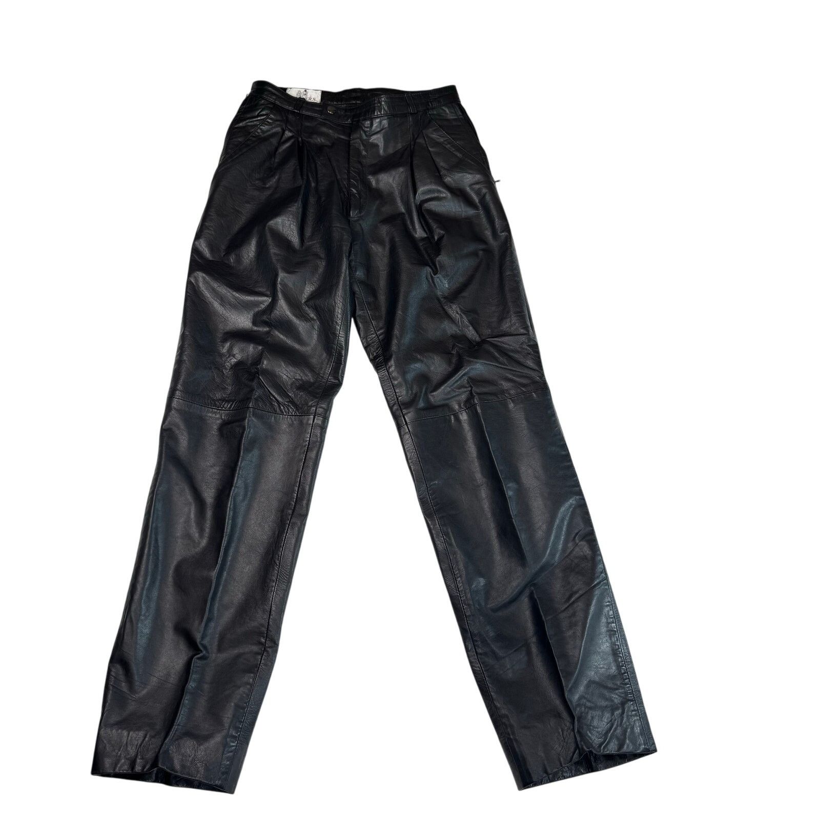 Vintage Vintage 80s 90s Pleated front Leather Pants Men’s 29 Black Size US 29 - 2 Thumbnail