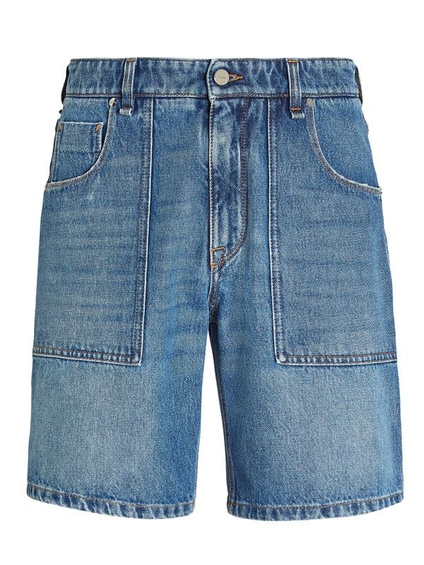 Fendi o1s1wg111225 Jeans Shorts in Blue Size US 32 / EU 48 - 1 Thumbnail