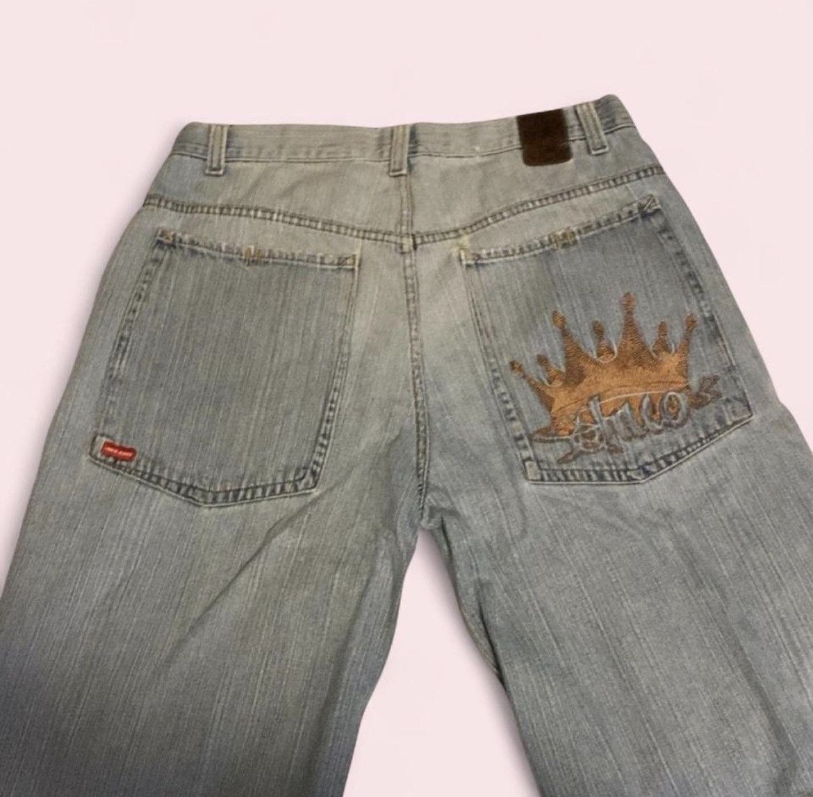 JNCO Vintage JNCO Crown Logo Denim Jorts – Wash Distressed Shorts Size US 38 / EU 54 - 4 Thumbnail