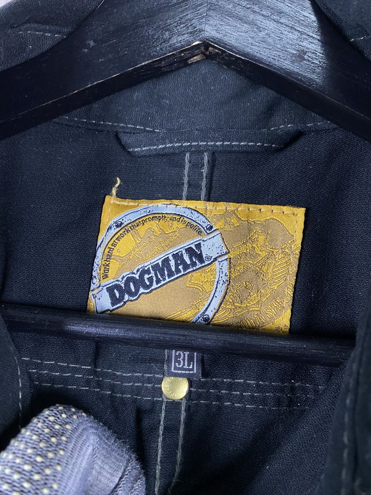 Japanese Brand Vintage DOGMAN Workwear Shirt Jacket Black Contrast Stitch Size US L / EU 52-54 / 3 - 9 Thumbnail