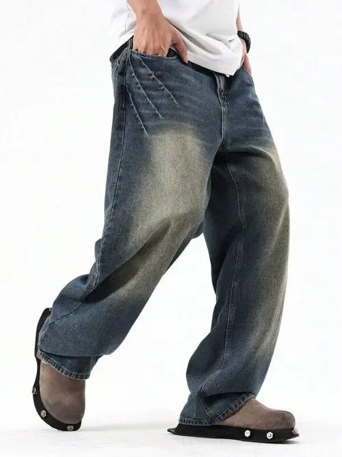 Jean Washed RETRO vintage 90s denim jeans Size US 30 / EU 46 - 2 Thumbnail