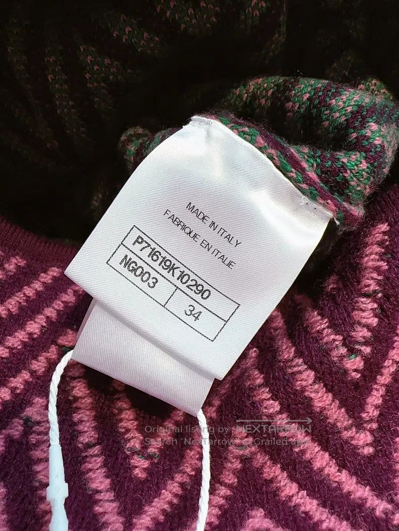 Chanel Chanel 21K knitted large logo wavy v-pattern purple long-s Size XXS / US 00 / IT 34 - 6 Thumbnail