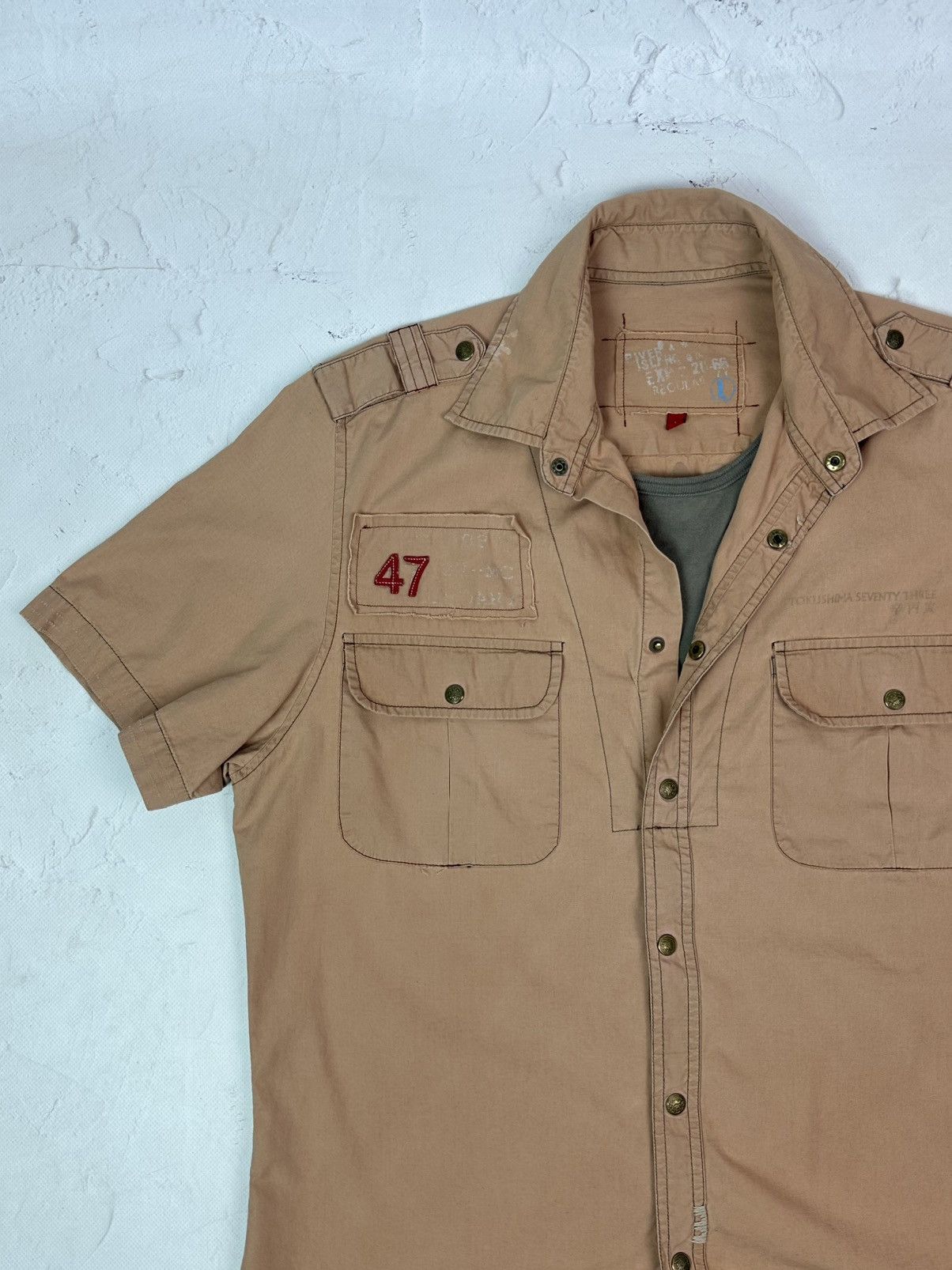 Vintage Vintage Japanese Style Orange Short Sleeve Shirt Size US L / EU 52-54 / 3 - 2 Thumbnail